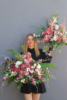 Neore, komplet dekoracji nagrobnych, bukiet + wiązanka