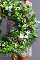 Greenelia, zielony wianek z sukulentami