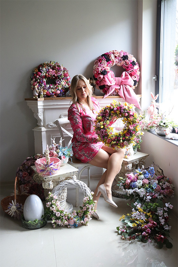 Wiosenna Zorza, wiosenny wianek dekoracyjny