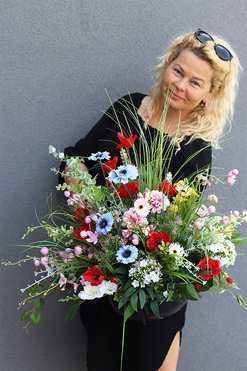 Mazowsze 2, kompozycja nagrobna w misie, wym.60x83cm