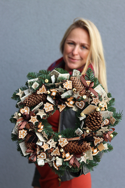 bożonarodzeniowy wianek, Pierniki 2, śr.33cm