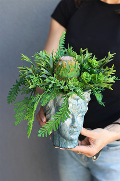 Twarzova Head, kompozycja Sukulenty w głowie, wys.30cm 