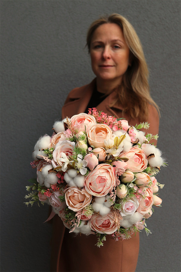 Cotton Pink, flowerbox z bawełną