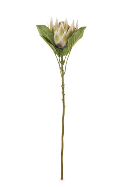 sztuczny kwiat na gałązce, Protea / Karczoch 1 szt., wys.68cm