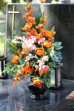Orangia, bukiet nagrobny we wkładzie, dł.69cm 