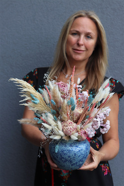 Boho Trendy, kompozycja kwiatowa z suszem, wys.41cm