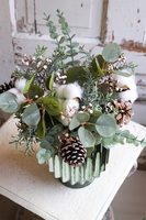 Eukaliptusowy, zimowy bukiet z bawełną, dł.