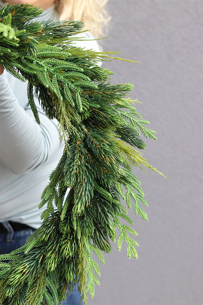 Siberia Big, wianek ozdobny / stroik dekoracyjny z sosny kaukaskiej, śr.80cm