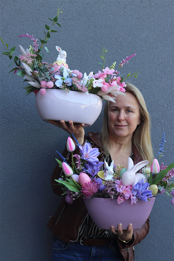 Rabbit Pastel, stroik wielkanocny z zajączkiem