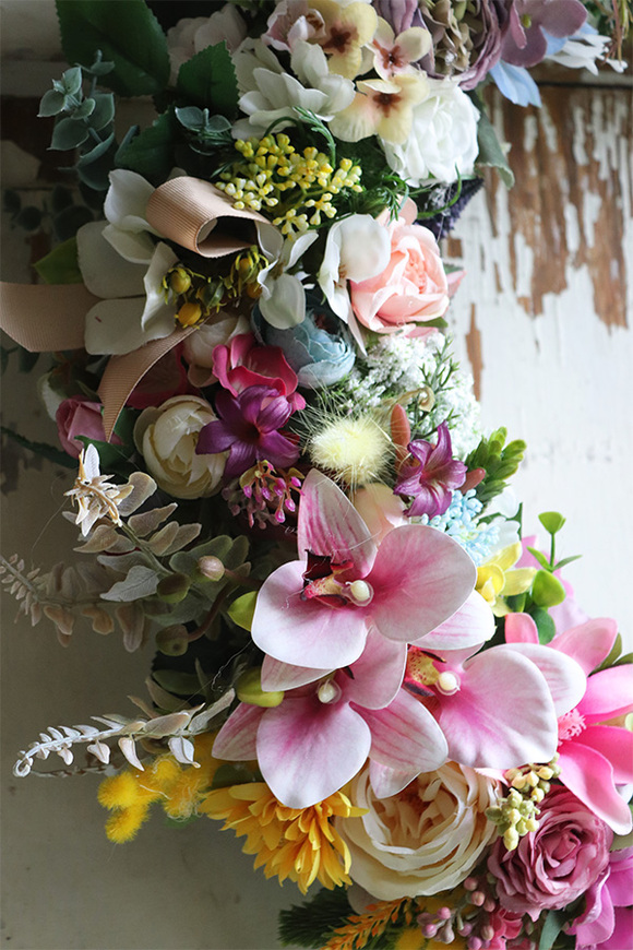 asymetryczny wielkanocny wianek na drzwi, Dilajla, śr.45cm 