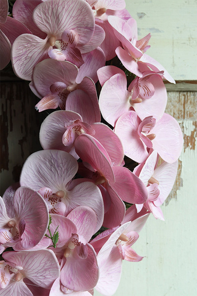 asymetryczny wianek z chwostem, Orchidelia Pudrovy 2, śr.42cm