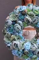 Blue Caryca New, wysokiej jakości niebieski wianek na drzwi