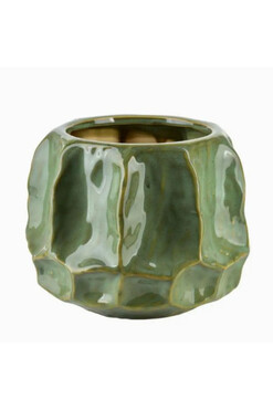 Earth C, nowoczesna osłonka / donica, zielony, wym.14x17x15cm