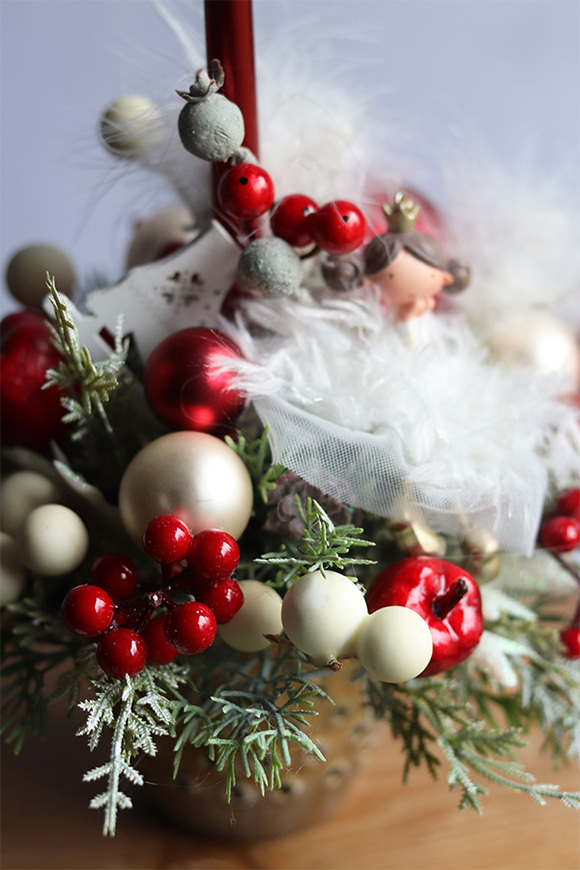 Krystana, świąteczny stroik ze świecą