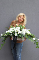 Białe Wspomnienia, dekoracja nagrobna w skrzynce	