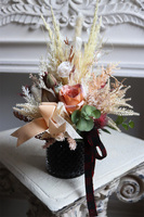 Berrania, kompozycja w stylu boho w szklanym naczyniu, wym.32x20cm