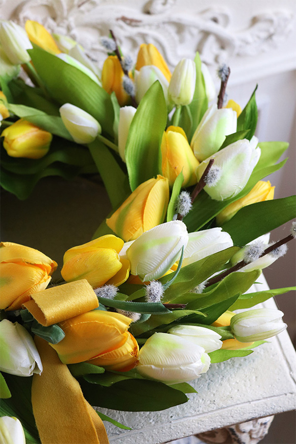 wiosenny wianek Żółto-Biały