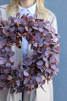 Eukaliptus Burgundi, stylowy bordowy wianek na drzwi