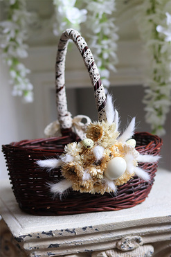 brązowy koszyczek wielkanocny, Celia, wys.28cm 