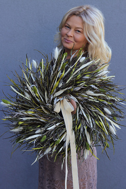 Jesienne Zorze, dekoracyjny wianek z suszonych roślin, śr.50cm