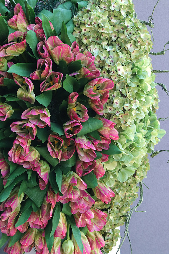 Serce Tulipia, komplet dekoracji nagrobnych