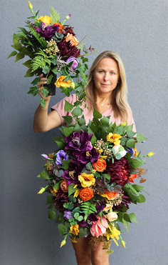 Hediana, komplet dekoracji nagrobnych, wiązanka + bukiet 