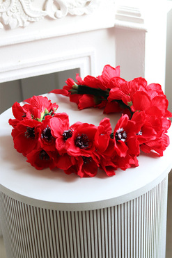 Makowy, wianek na głowę, rozmiar uniwersalny