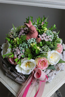 Parisienne, stroik wielkanocny z zajączkiem