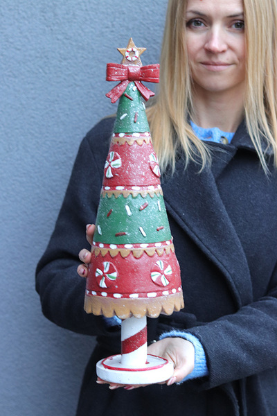 Gingerbread, świąteczna choinka z piernika figurka