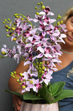 Thai Selania Violet, liliowy sztuczny storczyk, wys.59cm