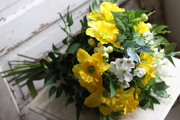 bukiet z żonkili, Żółta Wiosna, dł.57cm