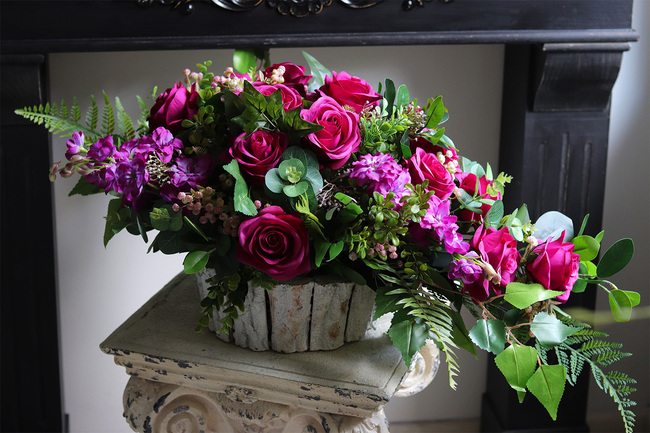 Dark Pink, kompozycja nagrobna w ceramicznej misie