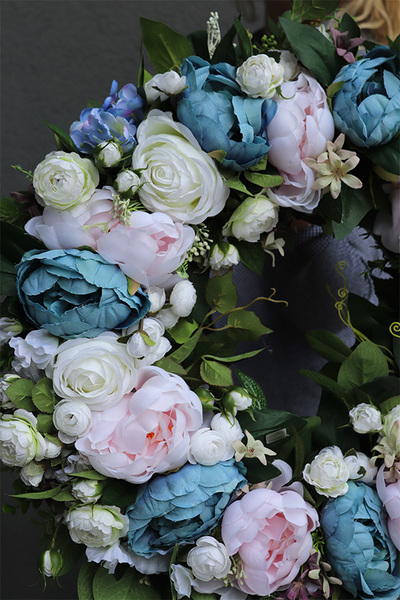 duży wianek z chwostem, Peonya, śr.54cm 