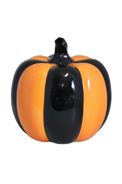 Pumpkin Orange C, dekoracyjna dynia ceramiczna, maxi, wym.18x19cm