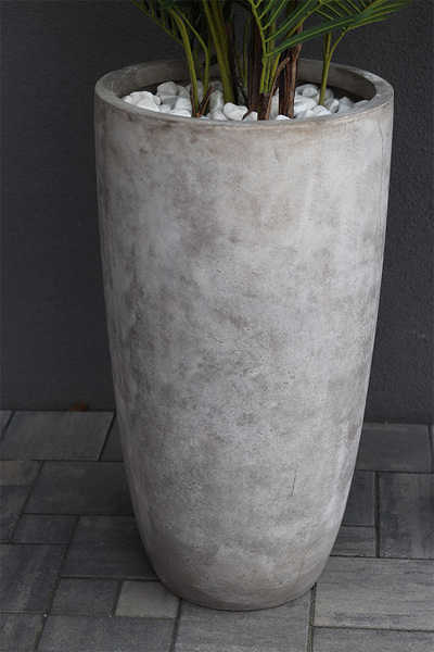 Areca Concrete, wysokiej jakości sztuczna palma w betonowej donicy