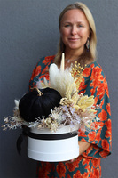 Velurowa Dynia Blackolia, jesienny flowerbox z suszem	