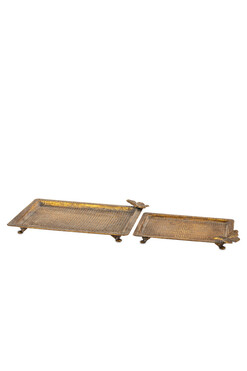 Murmu, stylowa taca metalowa z motylem, kpl.2szt