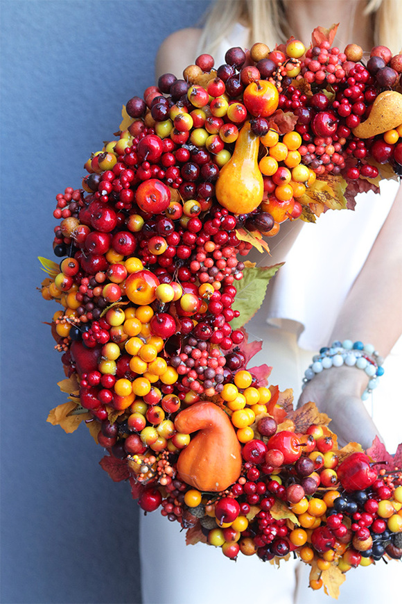 Charlotte Autumn, dekoracyjny wianek jesienny, śr.44cm