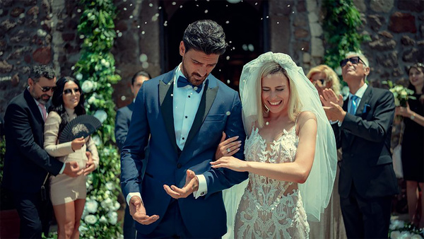 Romantic White, biała girlanda kwiatowa