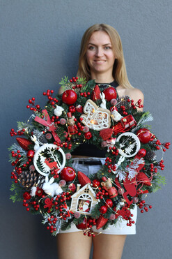 bajeczny wianek świąteczny Merry Xmas with tenDOM 2, śr.64cm 