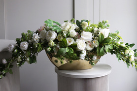 Golderita Laos, kompozycja w ceramicznej łódce, wym.32x100cm