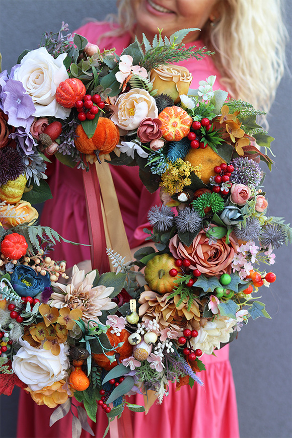 Jesienna Aria, jesienny wianek z owocami