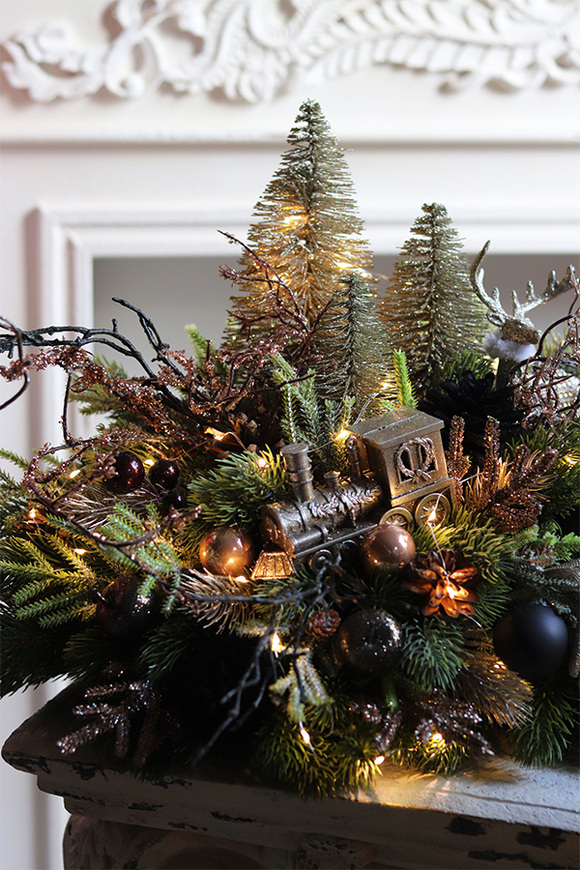 Złota Legenda Black, świąteczny stroik na brzozie