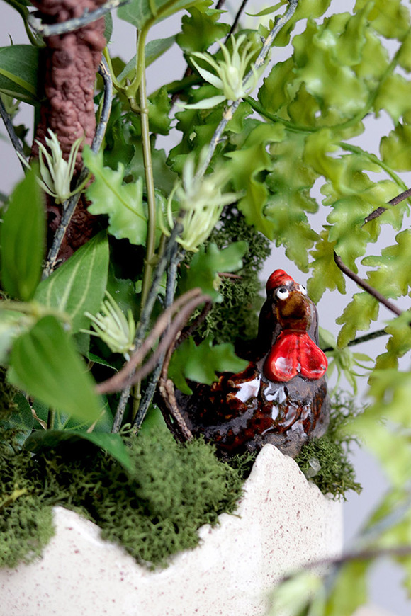 Wiejska Wiosna, stroik wielkanocny z kurami