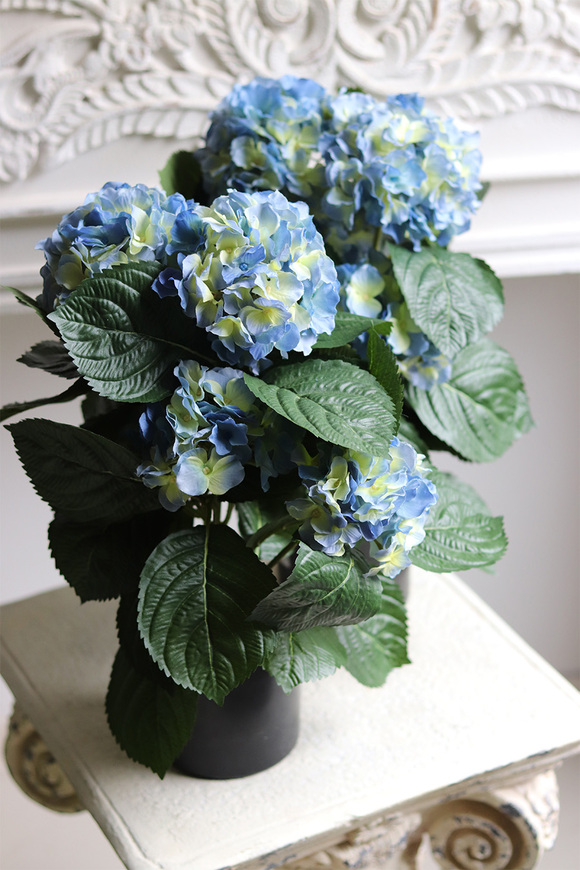doniczkowa hortensja Niebiesko-Zielona, wysokiej jakości sztuczne kwiaty