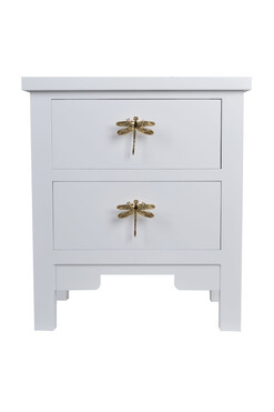 Dragonfly, komoda z dwiema szufladami, biała, wym.48x30x55cm