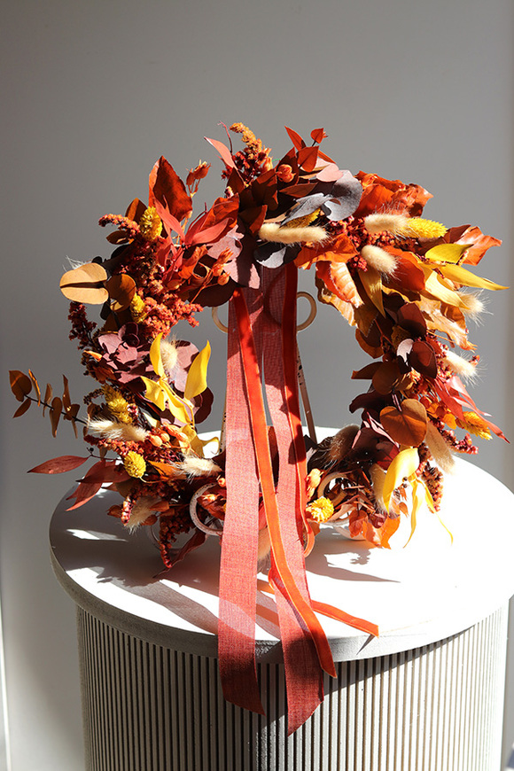 Boho Energy, dekoracyjny wianek ze stabilizowanych roślin, śr.30cm