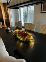 Red Dekorena LED, świąteczny stroik w metalowym naczyniu