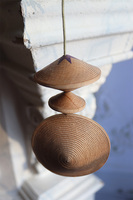 Modern Wood House C, drewniane zawieszki na choinkę ze wzorem