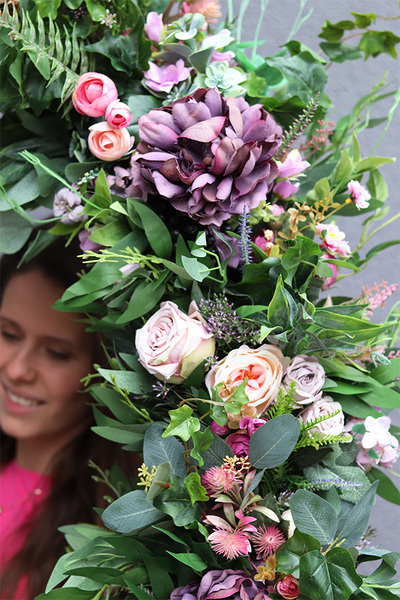 fioletowa girlanda kwiatowa, Fiolettina, dł.150cm  